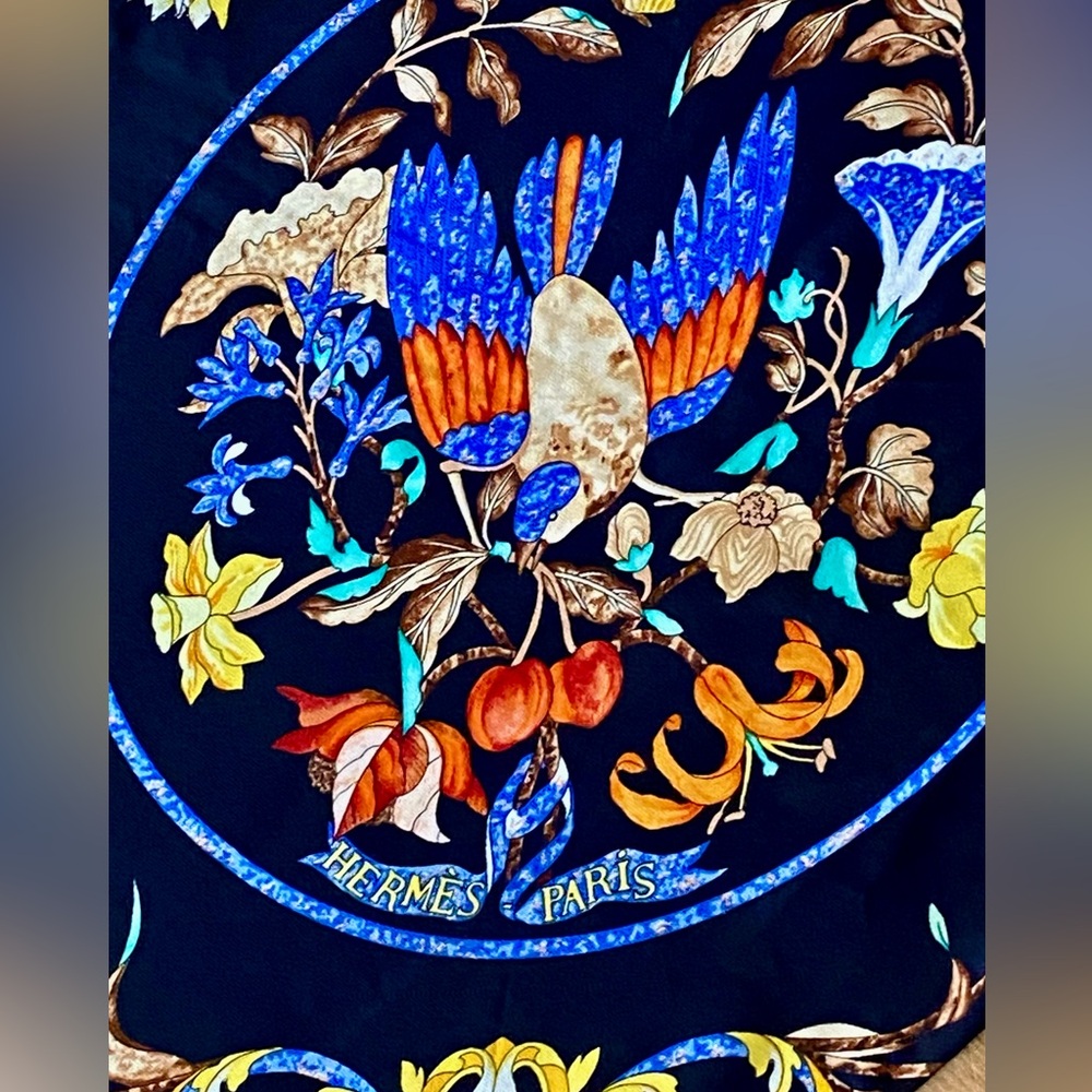 Hermes Vintage Silk Scarf 3 Cut Pieces/Fabric “Pierre’s d’Orient et d’Occident”